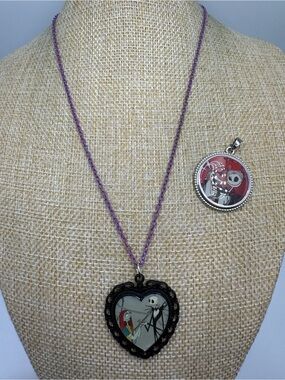 Disney Chain Heart Pendant Necklace Bundle - The Nightmare Before Christmas
